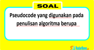 Pseudocode yang digunakan pada penulisan algoritma berupa Sembarang bahasa asal terstruktur