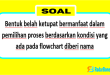 Bentuk belah ketupat bermanfaat dalam pemilihan proses berdasarkan kondisi yang ada pada flowchart diberi nama