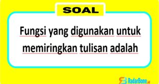 Untuk memiringkan tulisan adalah dengan menggunakan italics