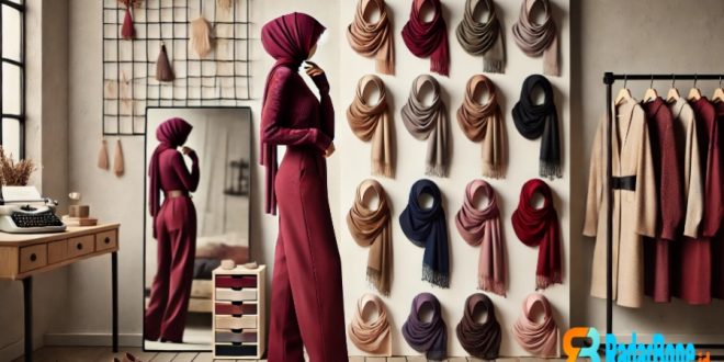 Berikut adalah gambar yang menunjukkan kombinasi baju warna burgundy dengan berbagai pilihan warna jilbab. Semoga membantu dalam menentukan warna jilbab yang cocok!