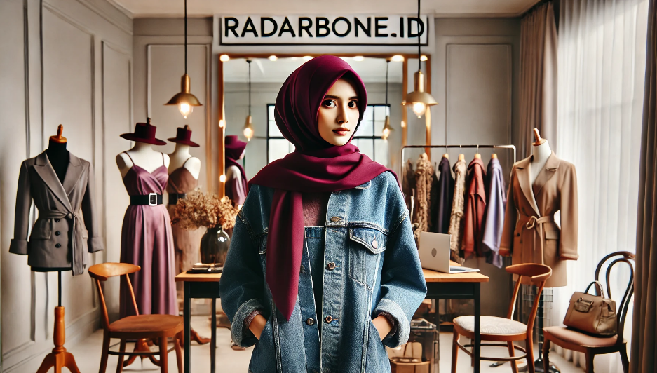 Baju Warna Denim Cocok dengan Jilbab Warna Apa