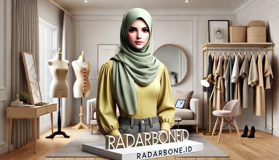 Baju warna lemon dengan jilbab warna sage green