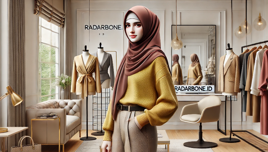 Baju warna lemon dengan jilbab warna beige