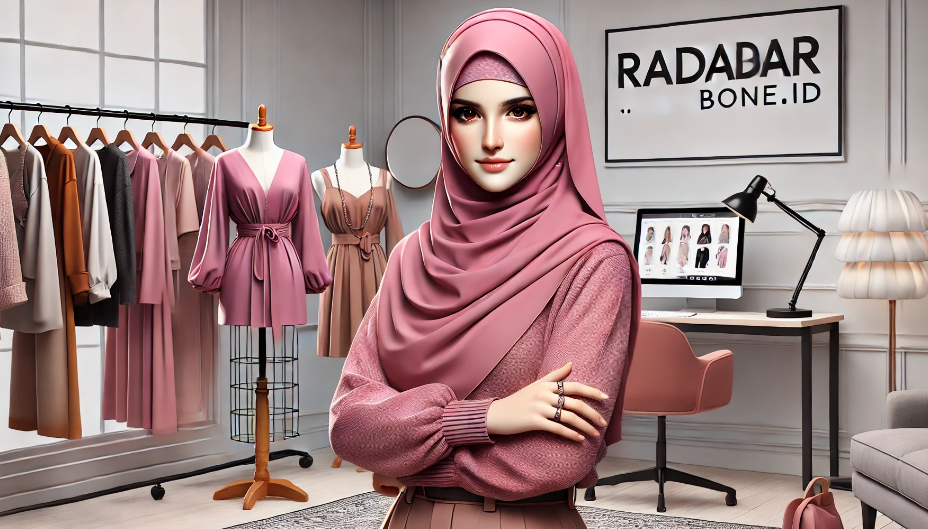 Jilbab Pink Fanta dengan Baju Dusty Pink