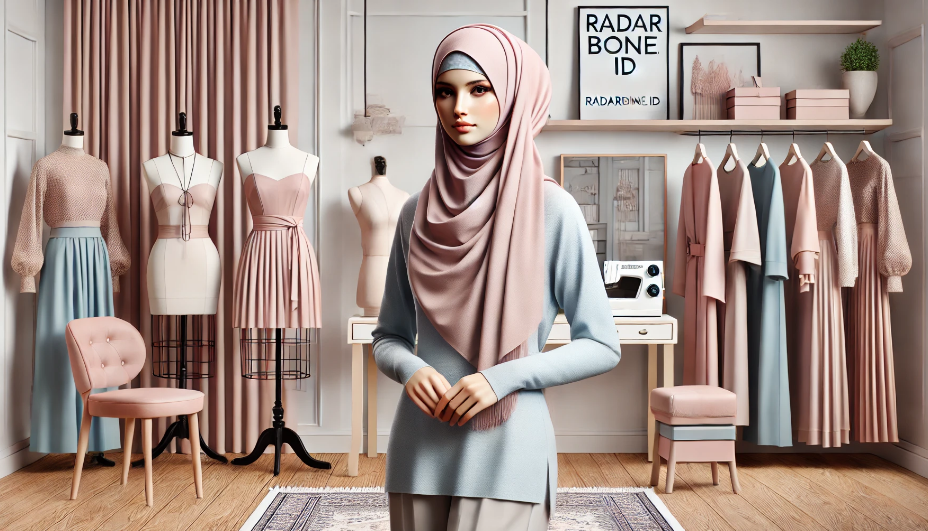 Jilbab Pink dengan Baju Pale Blue