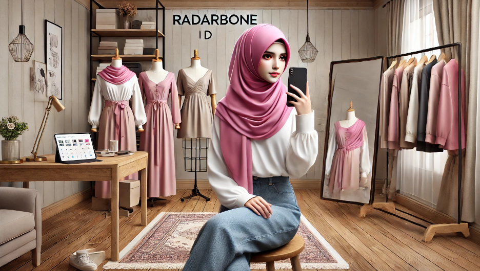 Jilbab Pink dengan Baju Putih