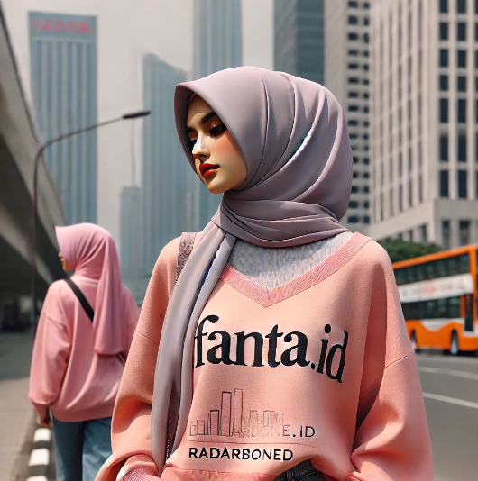 Padu padan baju warna pink fanta dengan jilbab abu-abu muda