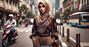 Baju Batik Coklat Cocok dengan Jilbab Warna Apa